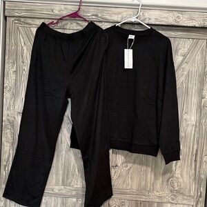 Black Straight Leg Pants & Top Set